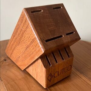 Cutco 8 Slot Oak Wooden Knife Block Made in USA